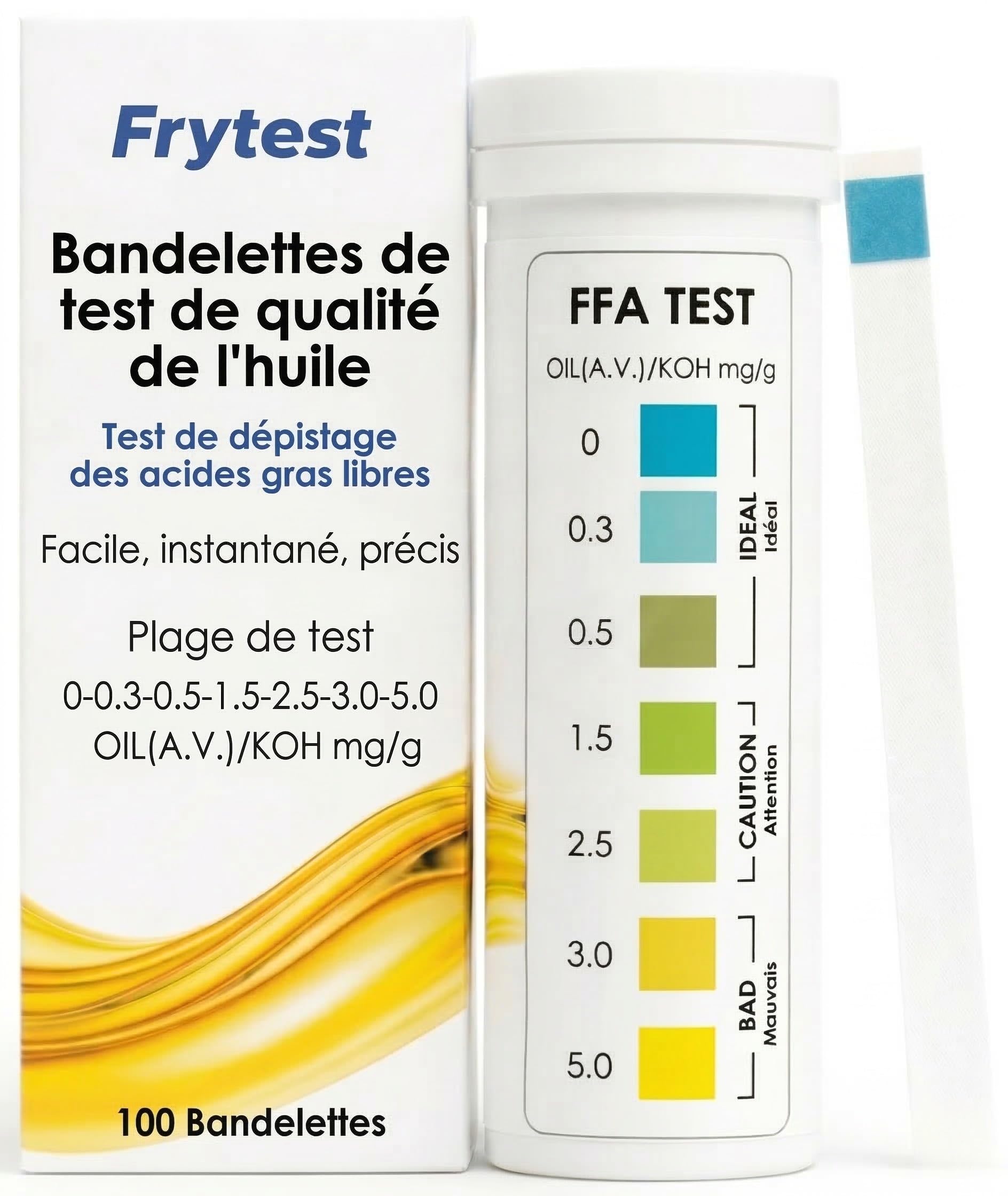 FryTest 100 — Bandelettes de test d'huile de friture (100 tests)