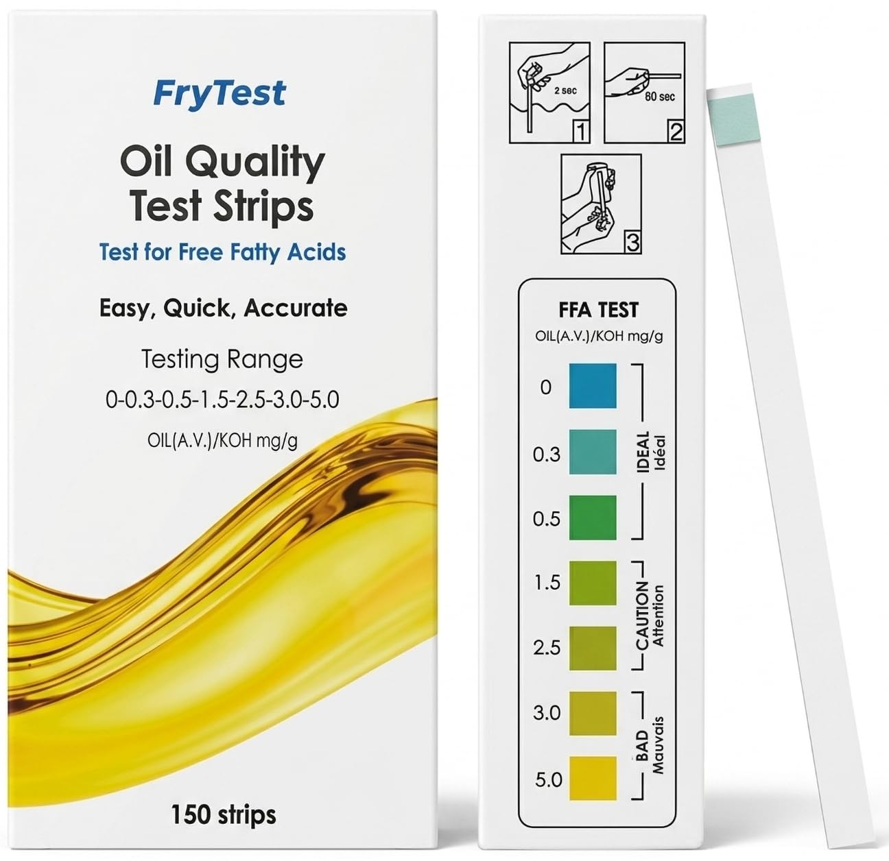 FryTest 150 — Paski testowe do oleju do smażenia (150 testów)
